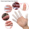 ANCIRS Gel Finger Support Protector Gloves, Gel Finger Cots/Covers - Different Sizes Silicone Fingertips for Hands Cracking, Eczema Skin (20pcs White)