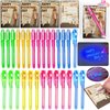 iGeeKid 28 Pack Valentine's Day Cards for Kids Invisible Ink Pen with UV Black Light Valentine Gift School Supplies Secret Spy Pens Magic Disappearing Ink Markers Valentine's Gift Classroom Exchange