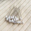 Zlongron 100 Pieces Hijab pins, Long Teardrop Pearl Head pins, Boutonniere pins, Buttonhole pins, can Also be Used for Jewelry Making Sewing Wedding Floral Decorations and DIY Crafts.