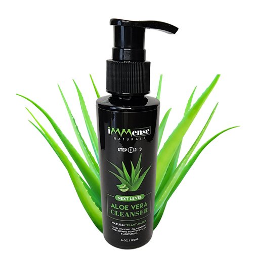 iMMense Naturals Aloe Vera Gel Cleanser, For Dry & Oily Skin. Treat & Prevent Acne, Dark Spots & Eczema. Face Wash for Men and Women.