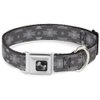 Dog Collar Seatbelt Buckle Navajo Grays 11 to 17 Inches 1.0 Inch Wide
