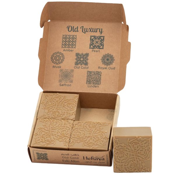 Natural Olive Oil Soap bars with Organic Ingredients, Vegan Soap, Moisturizing, Handmade, Scented With Essential Oils, Body Soap Bars for Women and men (Old Gold) (Pack of 4 Bars) 17.6 Ounce
