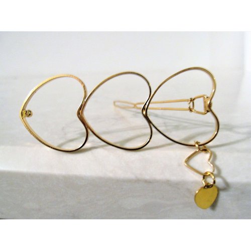 Generic Gold metal heart shaped hair clip clamp barrette snap clip