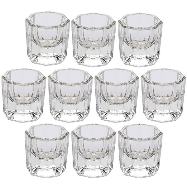 DORUS 10 Nail Art Acrylic Liquid Powder Dappen Dish Glass Crystal Cup Glassware Tools 1