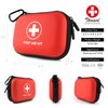 Mini First Aid Kit, 100 Pieces Water-Resistant Hard Shell Small Case - Perfect for Travel, Outdoor, Home, Office, Camping, Hiking, Car (Red)
