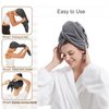 SURPRISE PIE Women Microfiber Hair Towel Wrap with Elastic Strap,Super Absorbent Anti Frizz Drying Turban for Curly, Long,Wet Hair- Grey