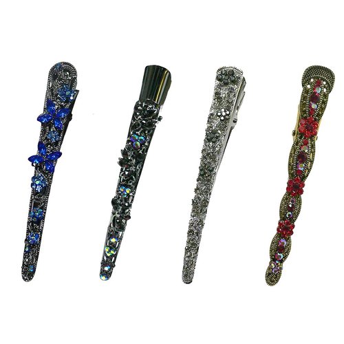 Set of 4 Combo 4 Styles Alligator Hair Clips Beakclip Duckbill for Styling Hair Twist Hair BunAlliComboD4