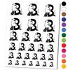Animal Alphabet Letter B for Beaver Temporary Tattoo Water Resistant Fake Body Art Set Collection - Black (One Sheet)