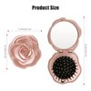 Travel Folding Hair Brush, Roses Mini Pocket Mirror Brush Easy to Carry for Small Spaces Nylon Brush/Comb/HairBrush for Women Men's Any Hairstyles Hair and Beards Wet Dry Hair Restore Shine