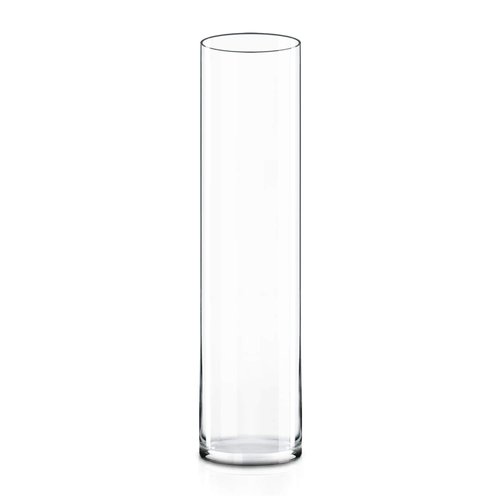 CYS Excel Clear Glass Cylinder Vase (H:20" D:4") | Multiple Size Choices Glass Flower Vase Centerpieces | Hurricane Floating Candle Holder Vase