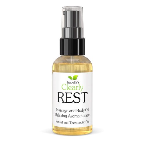 Clearly REST Aromatherapy Body Oil, Therapeutic Essential Oils with Avocado, Jojoba & Chamomile | Natural Massage Oil for Moisturizing, for Couples, Stress, Sore Muscles