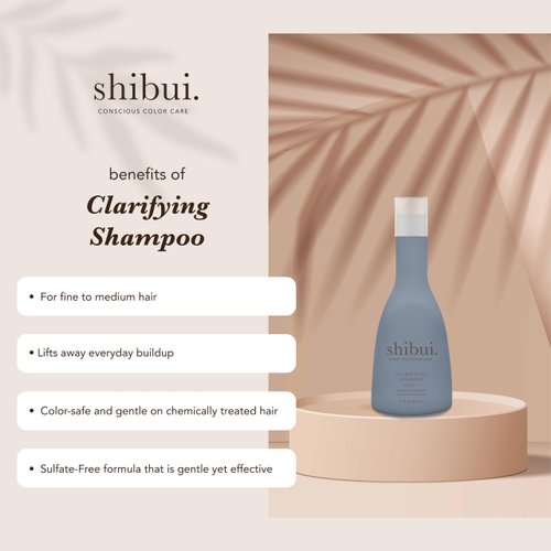 SHIBUI Clarifying Shampoo, Deeply Cleanses, Purifies & Enhances Shine, Color-Safe & Silicone-Free, 12 Fl Oz