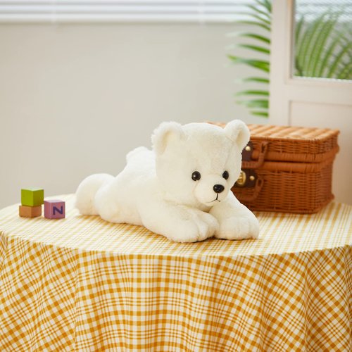 Glow Guards 14'' Musical Light up Polar Bear Stuffed Animal LED Singing Soft Plush Toy with Rainbow Lullaby Night Lights Glow in The Dark Birthday Children's Day for Toddler Kids