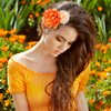 BBTO 21 Pieces Flower Hair Clip Rose Hair Clips Hair Barrettes for Women Flower Hair Accessories Boho Bride Claw Clip Hairpin Brooch Pin Headpiece for Girls Wedding (Orange)