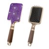 Fshion Handmade Massage Air Cushion Purple Crystal Paddle Brush,Premium Bling Hair brush,Rhinestone Detangle Hair Comb For Women