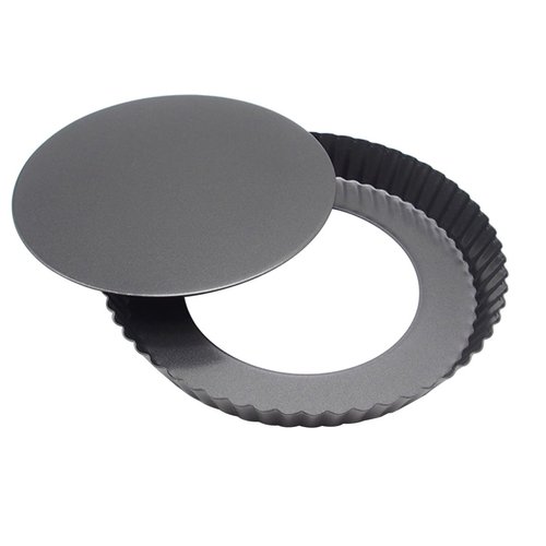 Tart and Quiche Pan，9 inch Bakeware Nonstick & Quick Release Coating Loose Bottom Quiche Tart Pan, Tart Pie Pan, Round Tart Quiche Pan with Removable Base