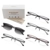 EYECEDAR 5-Pack Reading Glasses for Men Rectangular Metal Half-Frame Spring Hinges with Sun Readers Glasses Mens Readers 2.5