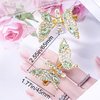 HINZIC 2pcs Rhinestone Butterfly Hair Clip Bling Crystal Metal Hair Accessories Diamond Headdress for Women Wedding Bride Party Prom(Green, Gold)