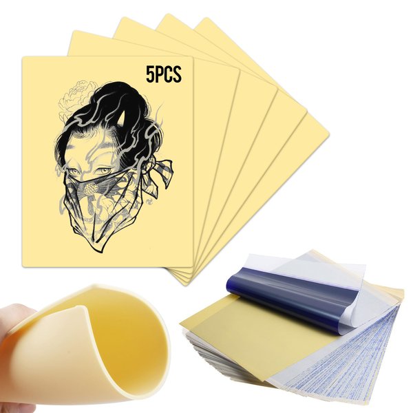 30Pcs 2 IN 1 Tattoo Practice Kit-5pcs 3mm Tattoo Fake Skin with 25pcs Transfer Paper,for Eyebrow Tattooing,Microblading,Double Sided Fake Skin for Beginners & Experienced Artist (7.9x11.8")