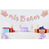 mis 15 años Banner, Mis Quince Años Sign For 15th Birthday Party Decoration For Girls, My 15th Birthday Party Decorations Supplies Rose Gold Glitter