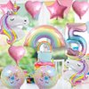 Unicorn Balloons Unicorn Birthday Party Decorations for Girls Foil Balloons Set Macaron and Rainbow Balloon Wedding Baby Shower Party Supplie (number 5)