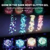 Glow in The Dark Glitter Gel for Women, 12 Colors Chunky Makeup Fine Glitter, UV Black Light Glitter for Body/Face/Hair/Eyeshadow, Glitter for Carnival Party(Not Loose Glitter)