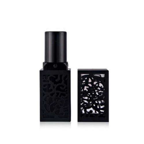 AKOAK Refillable Empty Lipstick Tube,12.1mm Creative and Lovely Handmade DIY Makeup Cosmetics Lip Balm Container,Pack of 2 (Hollow Black)