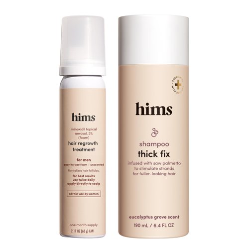 hims Thick Fix Set - Hair Thickening Shampoo & 5% Minoxidil Foam for Men's Hair Growth - Moisturizing, Color Safe - 2 Count