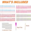 Long Matte Press on Nails Colorful Square Coffin Fake Nails Full Cover Acrylic False Nails for Women and Girls 96PCS