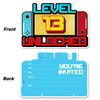 Set of 20 Video Game 13th Birthday Party Invitations with Envelopes Double Sided Video Game Console Shaped Fill-in Invitations Invites for 13Year Old