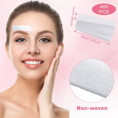 800 Pcs Eyebrows Wax Strips Non Woven Waxing Strips Hair Removal Wax Paper Facial and Body Epilating Strips for Girls Women Men