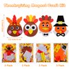 12 Pieces Thanksgiving Turkey Head Magnet Craft Kit Self-Adhesive DIY Turkey Craft Kit Festive Fall Thanksgiving Party Game School Home Activities and Refrigerator Decoration Supplies for Kids Adults