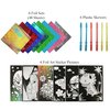 VHALE Foil Art Craft Kit 6 Pack Sticker Picture (9.5 x 6.5 inch), 48 Foil Sheets and 6 Skewers, Peel and Paste Sparkly Foil Art, Classroom Arts and Crafts, Great Travel Toys, Kids Party Favors