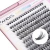FANDIQ Cluster Lashes Extension Kit,200PCS Individual Eyelash Extension Kit 8-16MIX Fluffy DIY Lash Clusters D Curl Wisper Lashes Kit with Lash Bond and Seal Lash Tweezers for Self Use(40D)