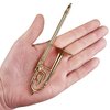 Dselvgvu Copper Miniature Trombone with Stand and Case Mini Musical Instrument Miniature Dollhouse Model Mini Trombone Home Decoration … (5.91"x1.30")