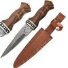 Wild Turkey Handmade Custom Real Damascus Collection Scottish Outdoor Hunting Knife (Brown)