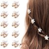 YKZFUI 10Pcs Small Mini Pearl Claw Clips with Flower Design, Hair Pins Hair Accessories for Women Girls, Bridal Wedding