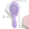 Ribbed Scalp Massage Comb for Women, Purple Hollow Detangling Hair Brush