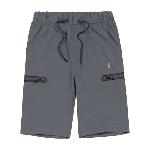 Little Donkey Andy Women's Ultra Stretch Quick Dry Lightweight Bermuda Shorts Drawstring Zipper Pocket Hiking Travel Workout Gray M
