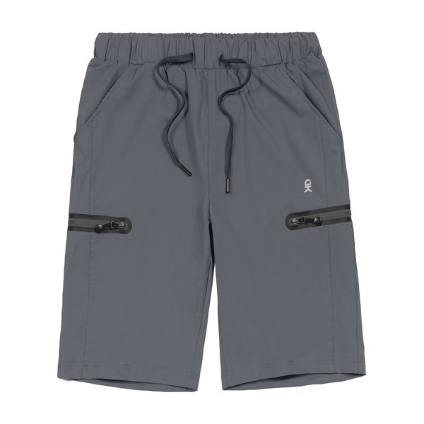 Little Donkey Andy Women's Ultra Stretch Quick Dry Lightweight Bermuda Shorts Drawstring Zipper Pocket Hiking Travel Workout Gray M