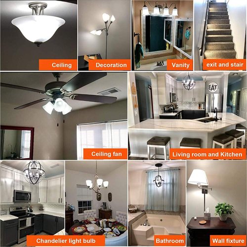 Gaormii E12 LED Bulb 3W Equivalent to 25W C7 Replacement Bulbs Frosted Type B Candelabra Base 120V Daylight White 6000K for Chandeliers, Dryer Drum, Refrigerator, Night Light (6 Pack)