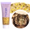 Paminify Gold Face Glitter Gel,Halloween Singer Concerts Music Festival Rave Accessories,Yellow Body Glitter Hair Sequins Face Glitter Paint Makeup,Mardi Gras Sparkling Chunky Glitter for Women,50ML