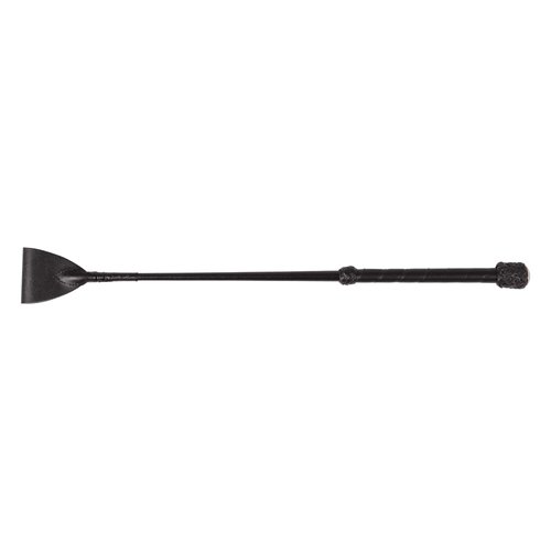 Huntley Equestrian Leather Jumping Bat Riding Crop Beautifully Crafted in England - Black - Leather Handle - 18" Inch