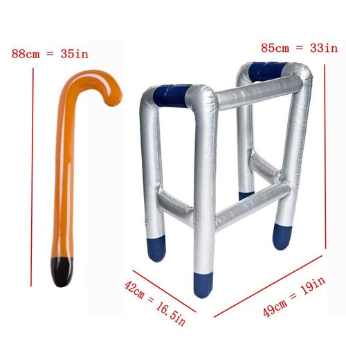 JZK Inflatable Zimmer frame walking stick toy, joke present for 50th 60th 70th 80th 90th birthday party fun gift retirement party decorations accessory