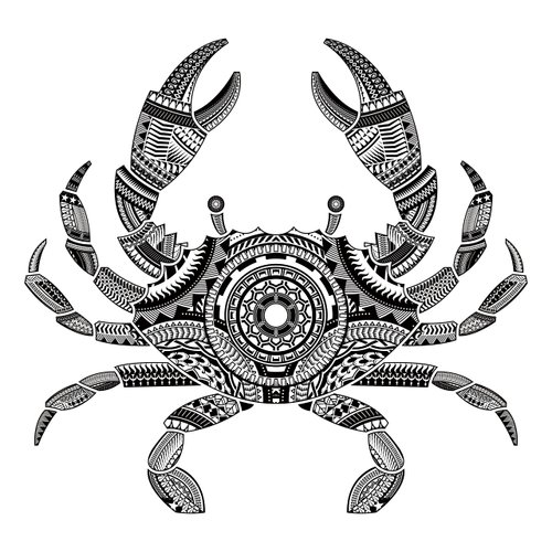 Artsure 6 Sheets Temporary Fake Tattoos For Men Adults Head of a Crab Ornamented Maori Style Temporary Fake Tattoo For Women Neck Arm Chest For Woman 3 7 X 3 7 Inch