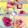 Horizon Group USA Sanrio Hello Kitty and Friends Shimmer Lip Gloss Making Kit, Makes 5 Hello Kitty Glitter Lip Gloss Rings, DIY Hello Kitty Lip Gloss Kit, Great Birthday Gift for Ages 6+