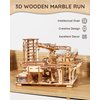 SainSmart Jr. 3D Wooden Puzzles for Adults, 225 PCS Marble Run Wood to Build, Electric Driven Mechanical Model Building Kit, DIY Gift for Aged 14+, Roller Coaster