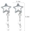 TUCEWP Star Hair Clips 2Pcs Silver Metal Snap Hair Barrettes Y2K Dangle Star Hair Pins for Thick Hair Cute Non Slip Heart Pearl Bead Charm Star Hairpins Y2K 2000s Hair Accessories for Girls Women