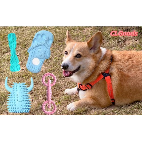 CLGoods Pet Slipper-Shaped Toy - Dog TPR Safe Chew Toy, Puppy Teething Stick, Dog Chew Toy