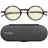 ThinOptics Manhattan Blue Light Blocking Glasses Reading, Round/Tortoise, 44 mm + 2